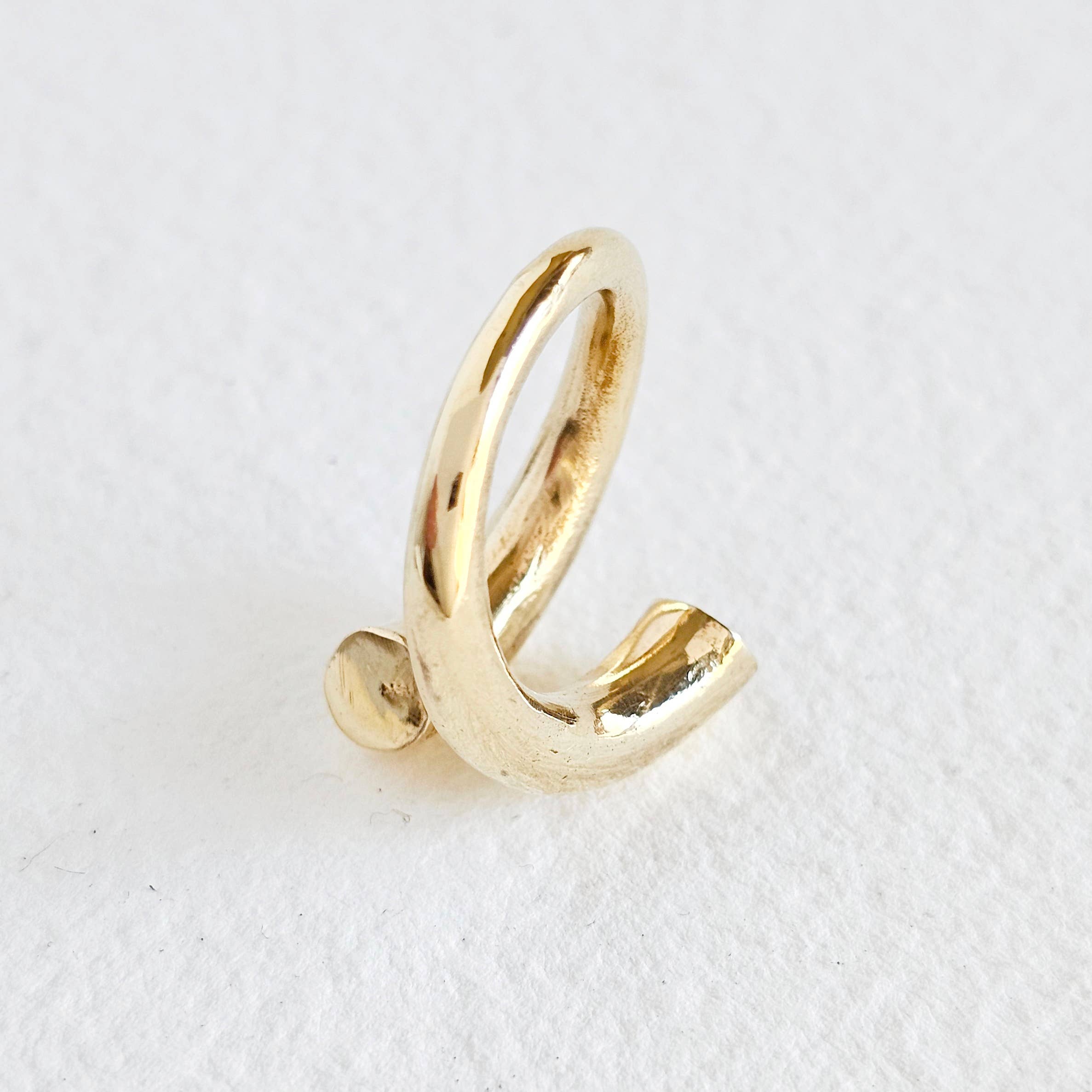 Brass ring wrap tapered adjustable handmade