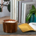 Petite Teak Organic Bowl Candle