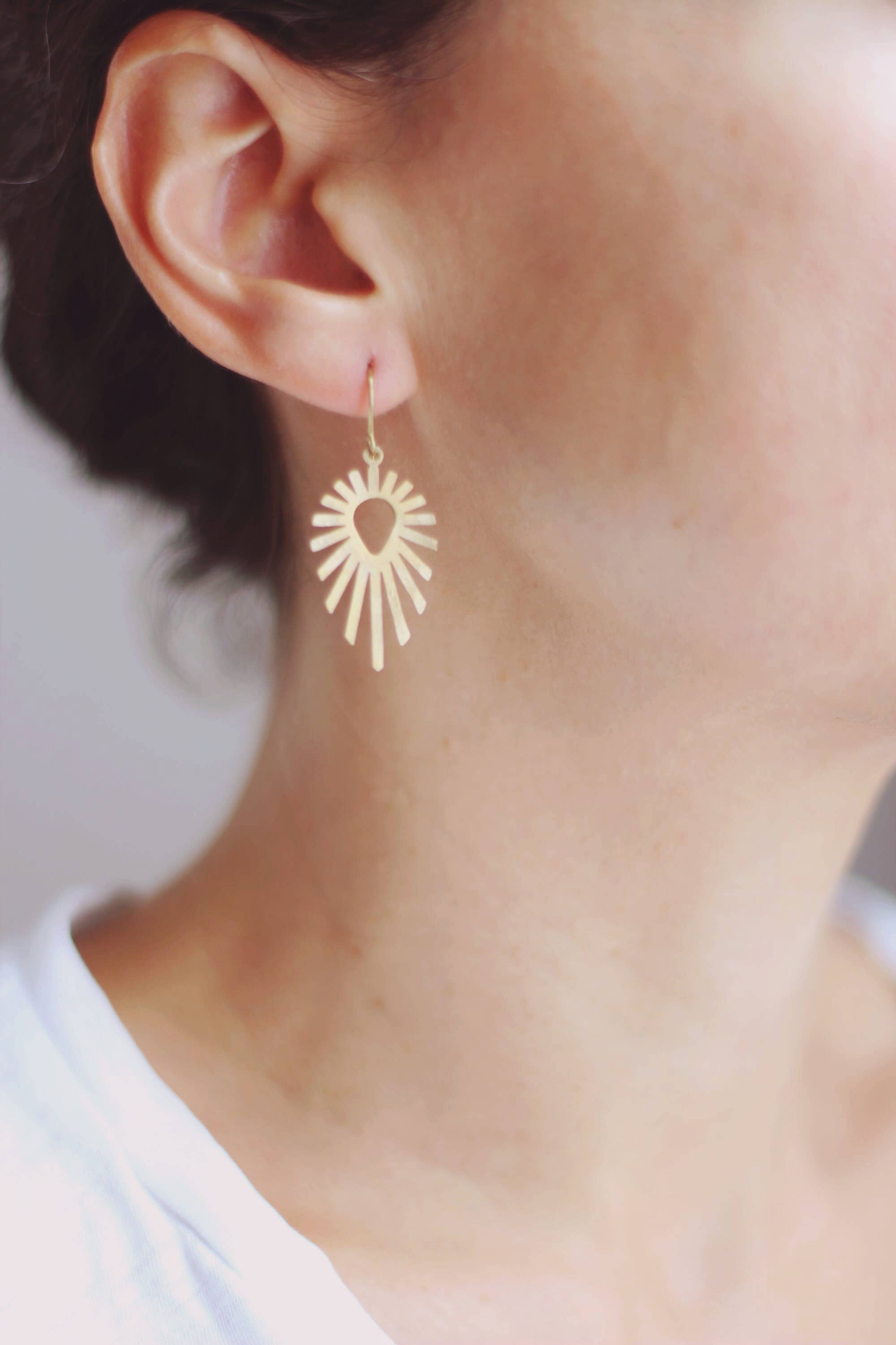 Teardrop Sun Burst Earrings