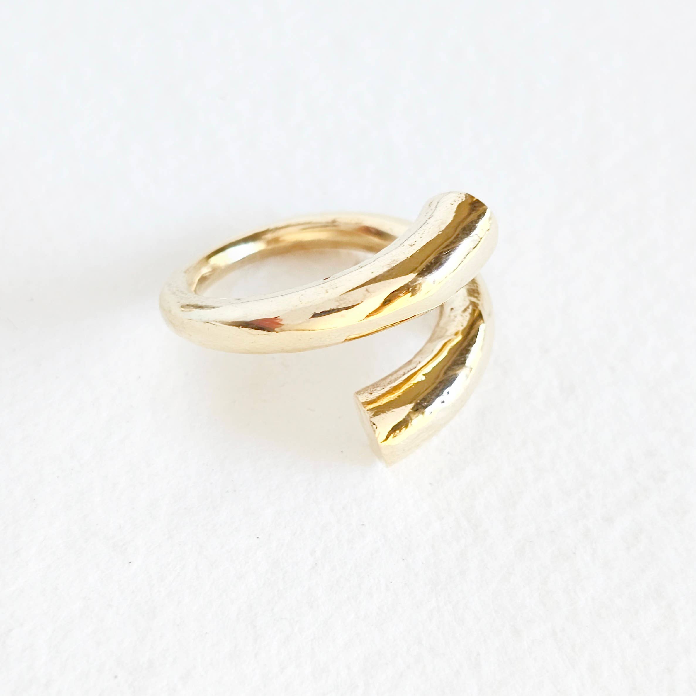 Brass ring wrap tapered adjustable handmade
