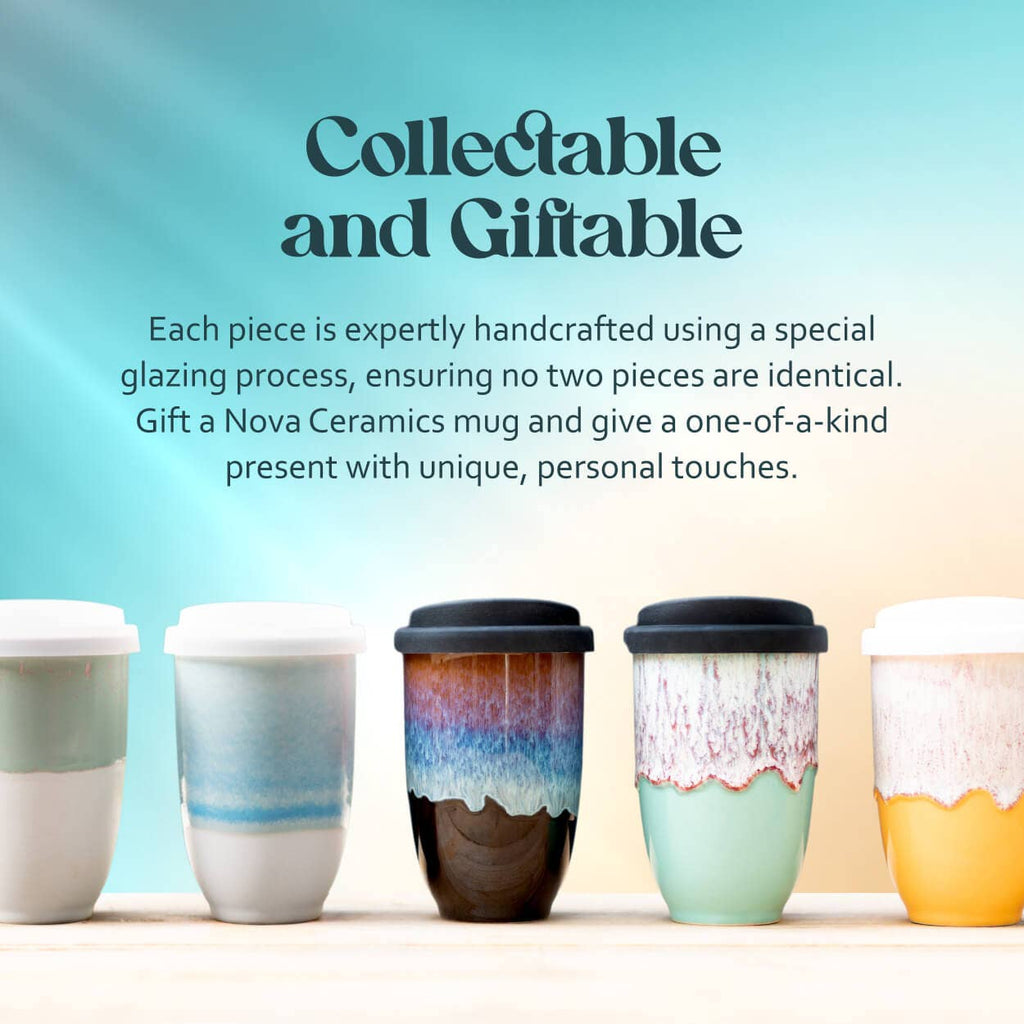 Nova Ceramics Travel Mugs - Cove Ceramic Travel Cup 12oz | Reusable Artisan Mug