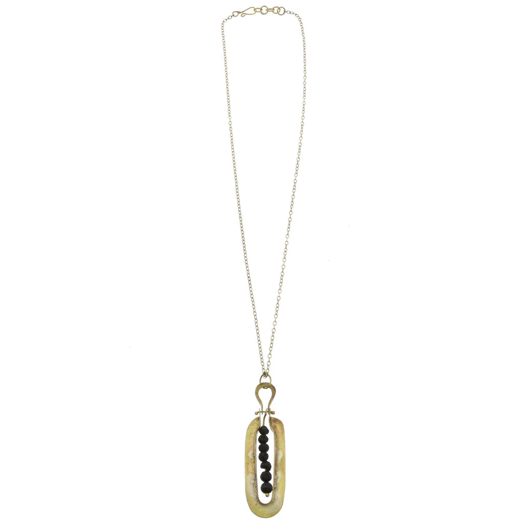 HomArt - Kona Brass Necklace - Lava Stones