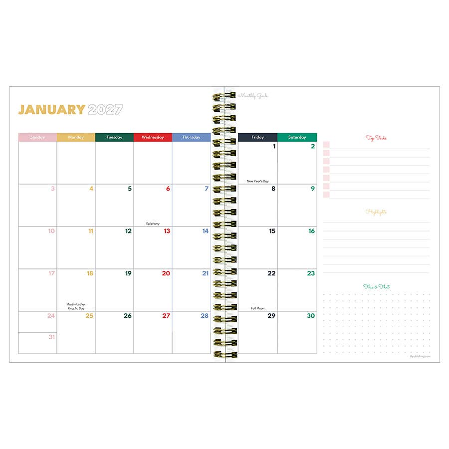 July 2026 - June 2027 Yellow Linen Weekly Monthly Planner
