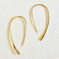 Brass hoop wire earrings arc hoops