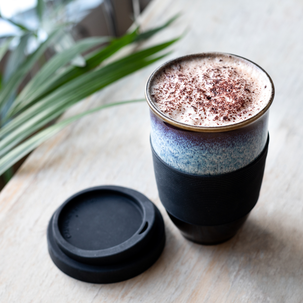Nova Ceramics Travel Mugs - Monsoon Ceramic Mug – 12oz Reusable Cup with Lid
