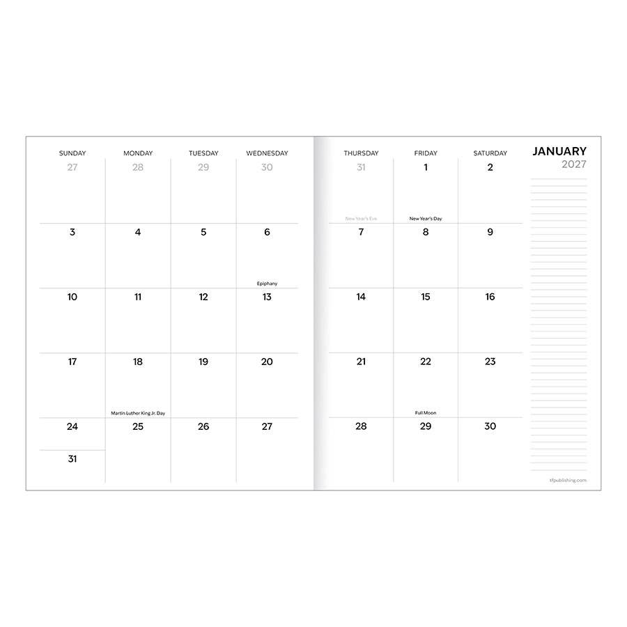 2027 Goldenrod Medium Monthly Planner