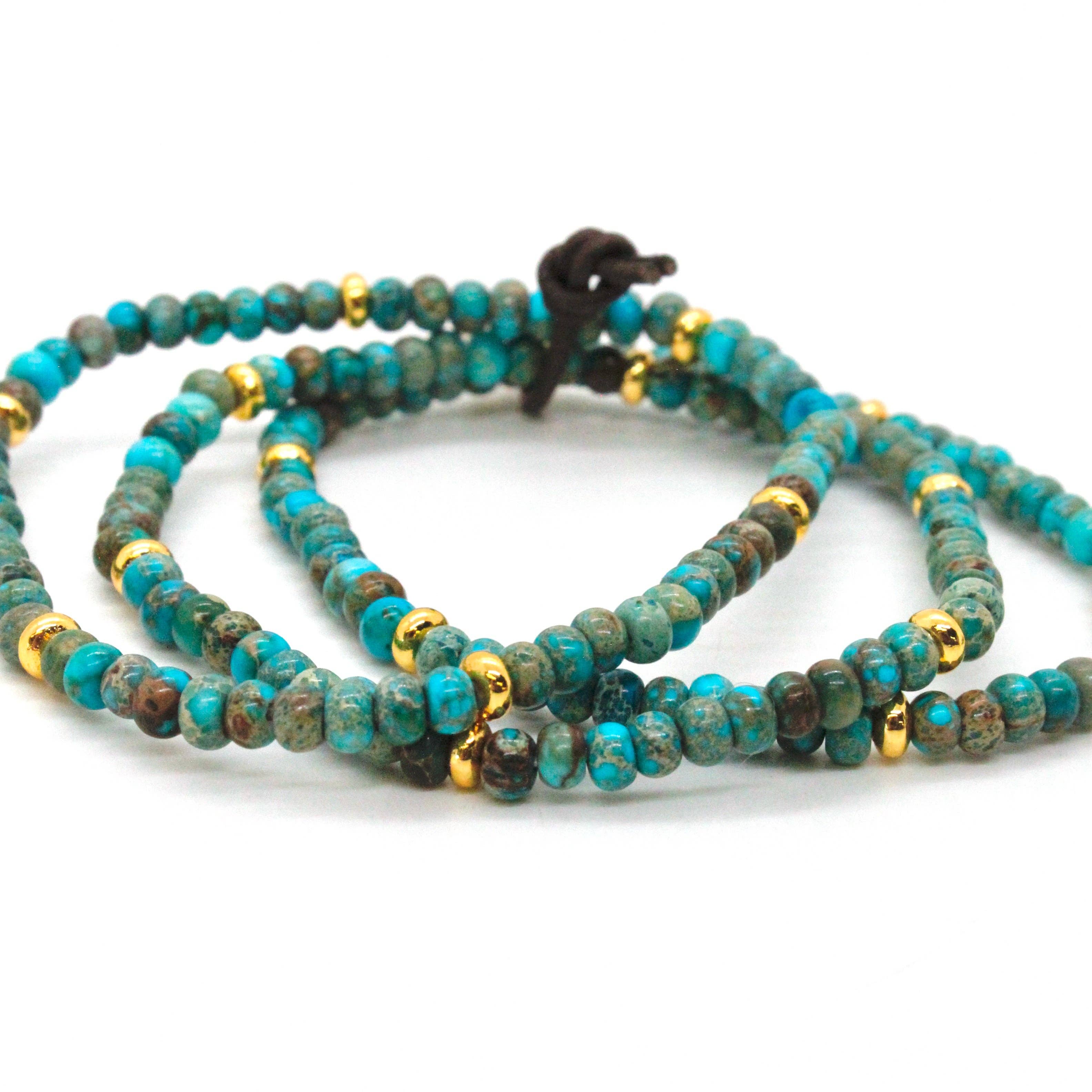 Turquoise Jasper + Gold Bracelet Bundle