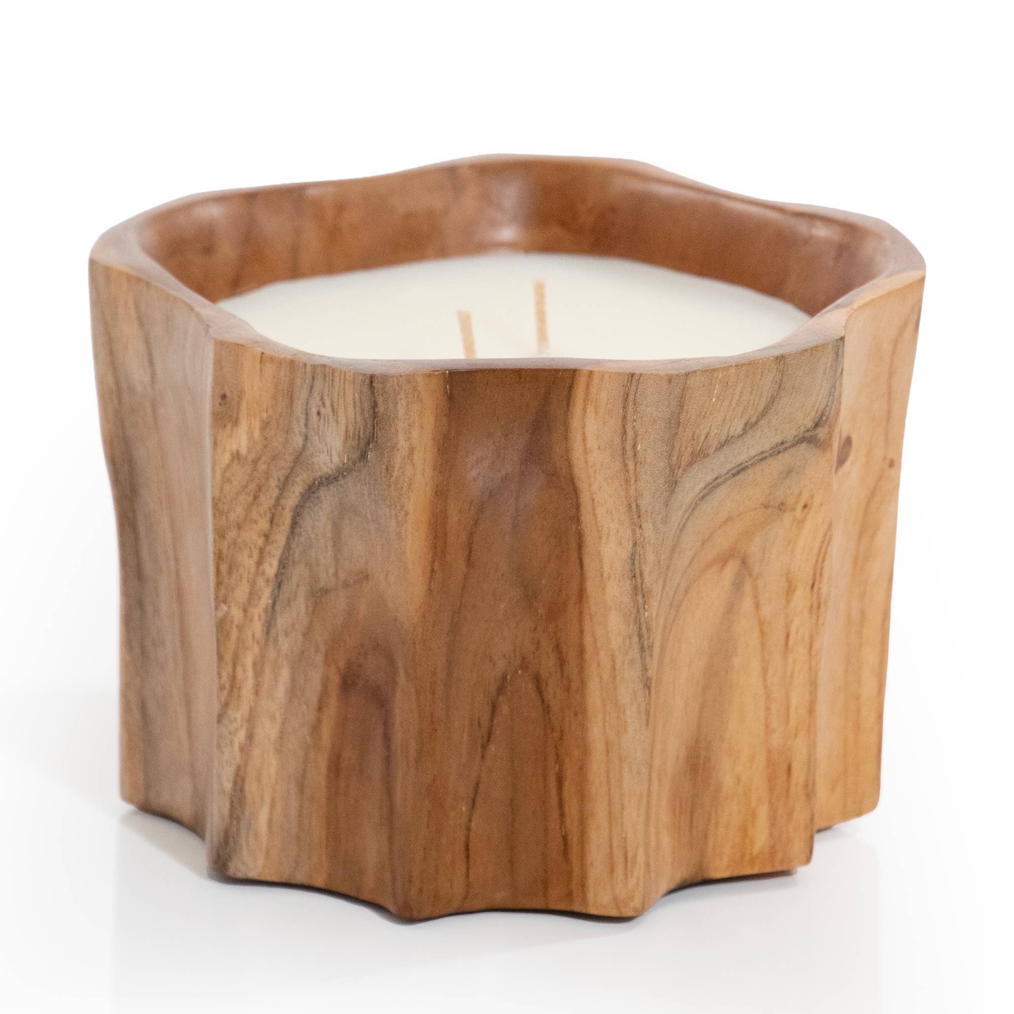 Petite Teak Organic Bowl Candle