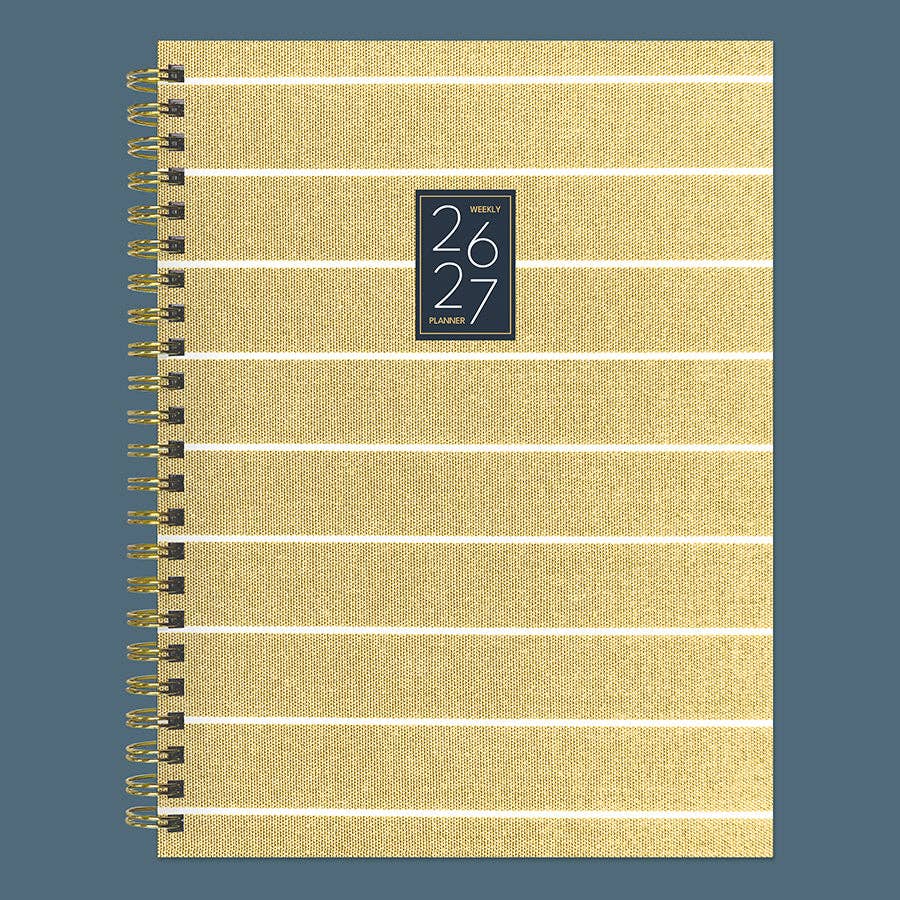 July 2026 - June 2027 Yellow Linen Weekly Monthly Planner