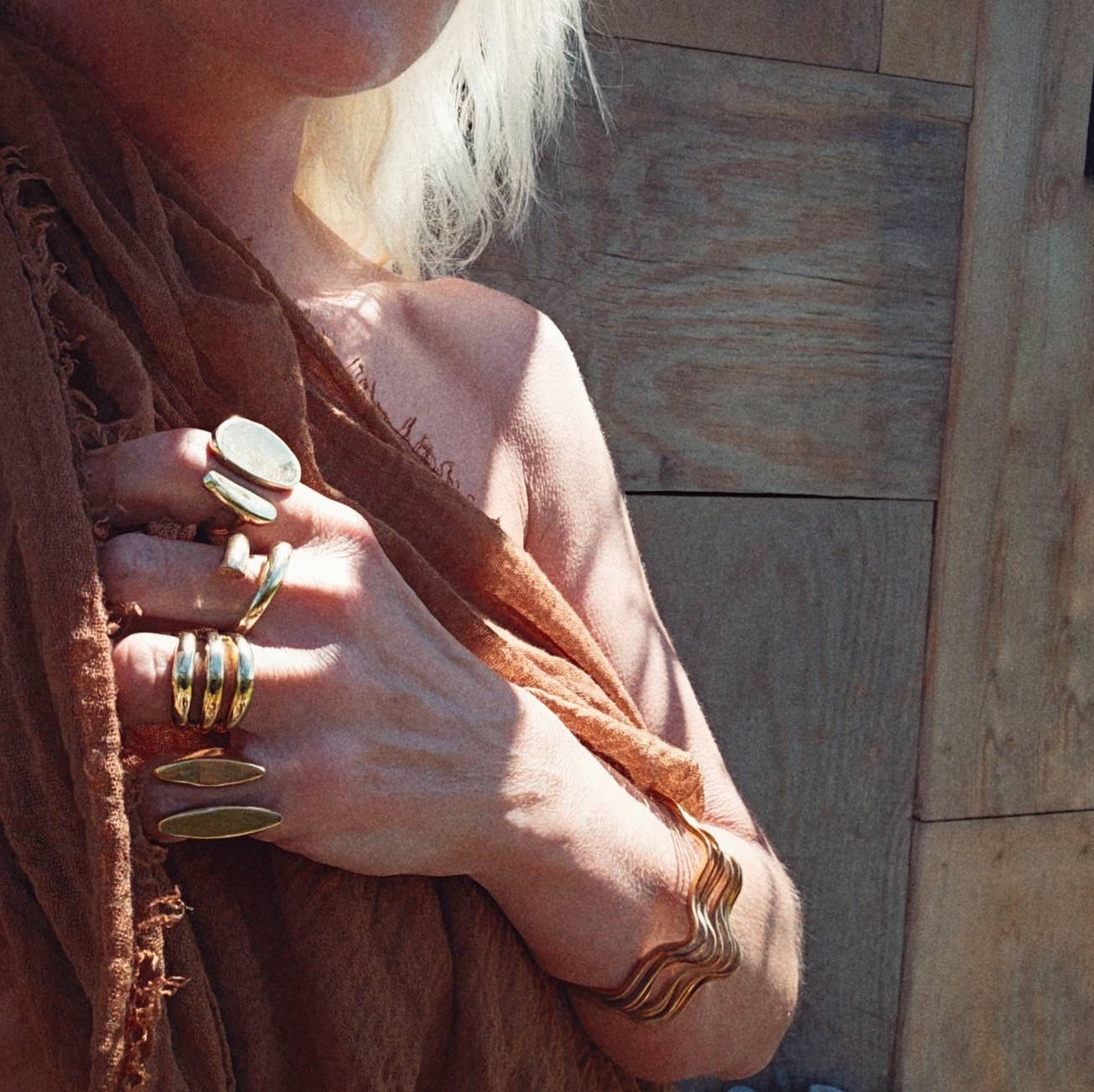 Brass ring wrap tapered adjustable handmade