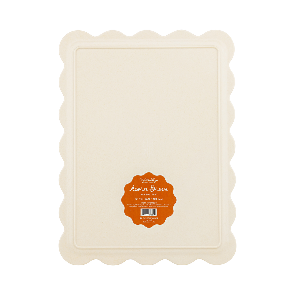 My Mind’s Eye - WDT1320 - Acorn Grove Scalloped Rectangle Bamboo Tray