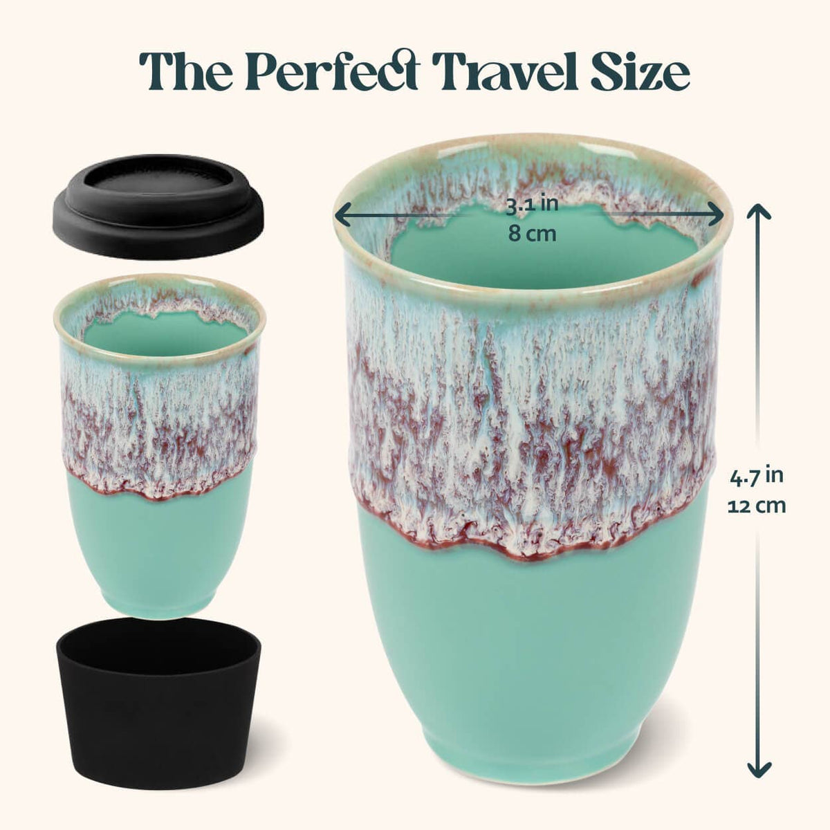 Nova Ceramics Travel Mugs - Nebula Ceramic Travel Mug – 12oz - Perfect for Gift Shop