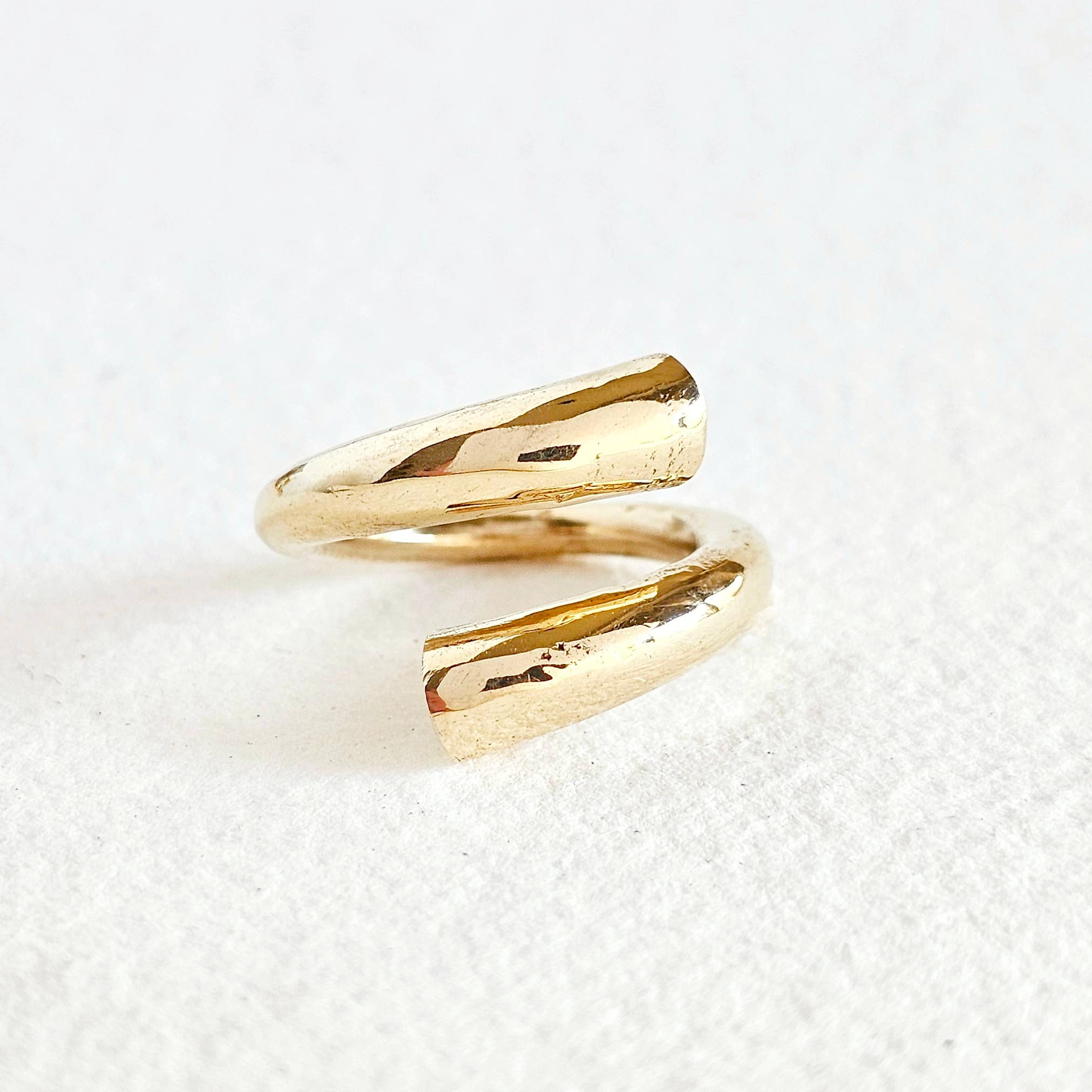 Brass ring wrap tapered adjustable handmade