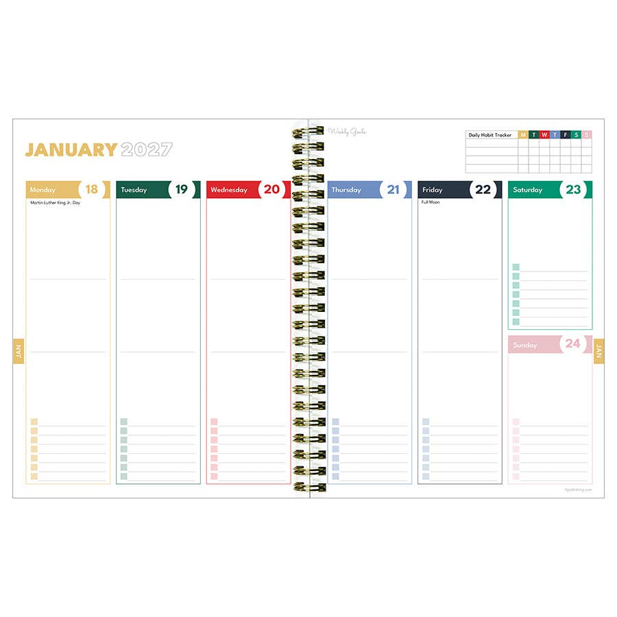 July 2026 - June 2027 Yellow Linen Weekly Monthly Planner
