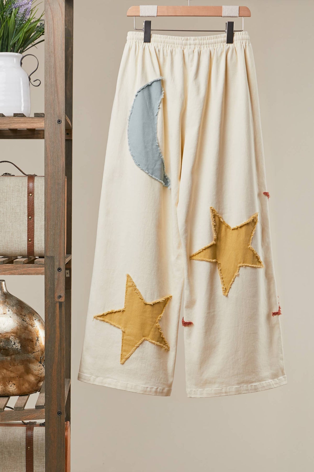 Mello. - Sun Moon Star Patch Wide Pants