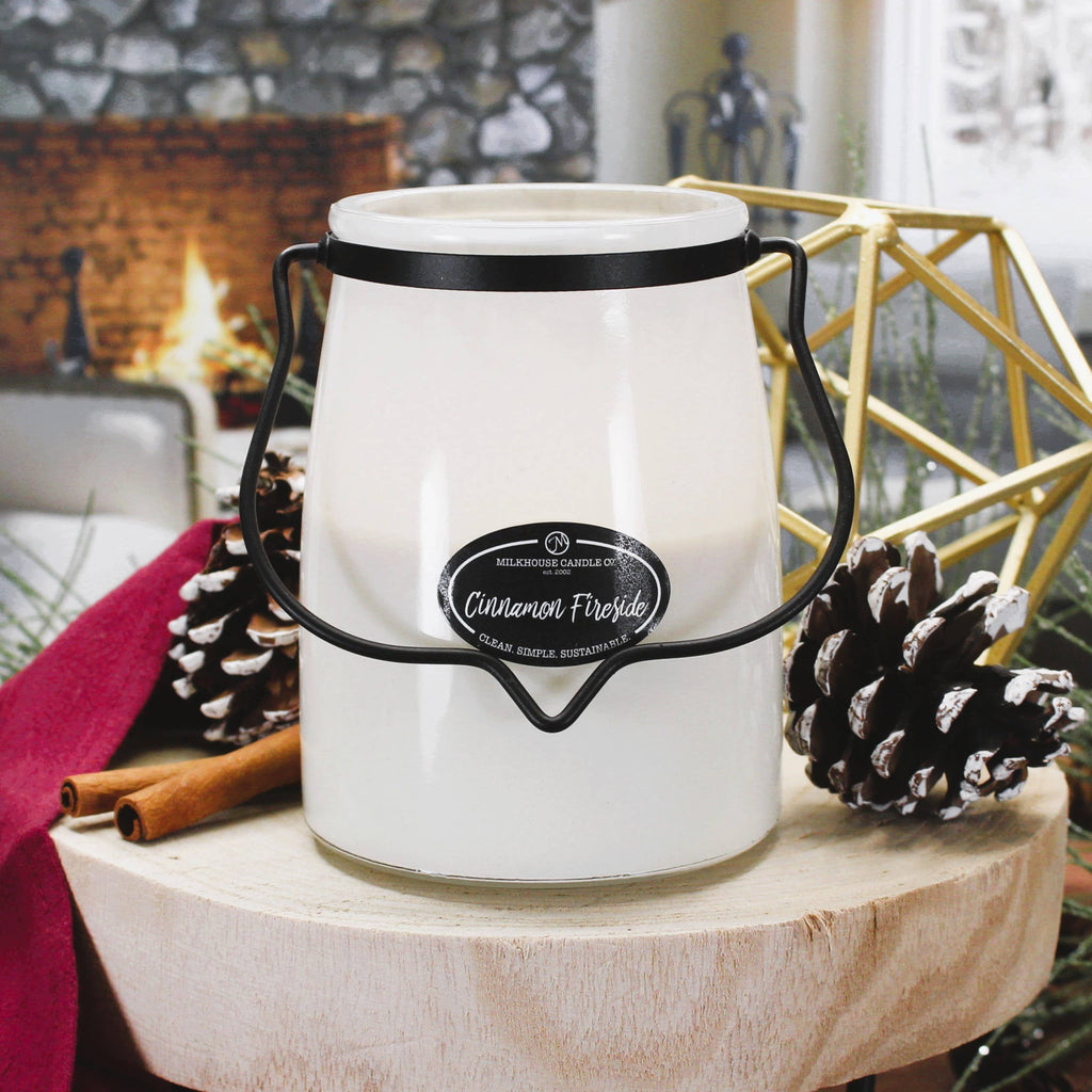 Milkhouse Candle Company - 22 oz Butter Jar Candle: Cinnamon Fireside