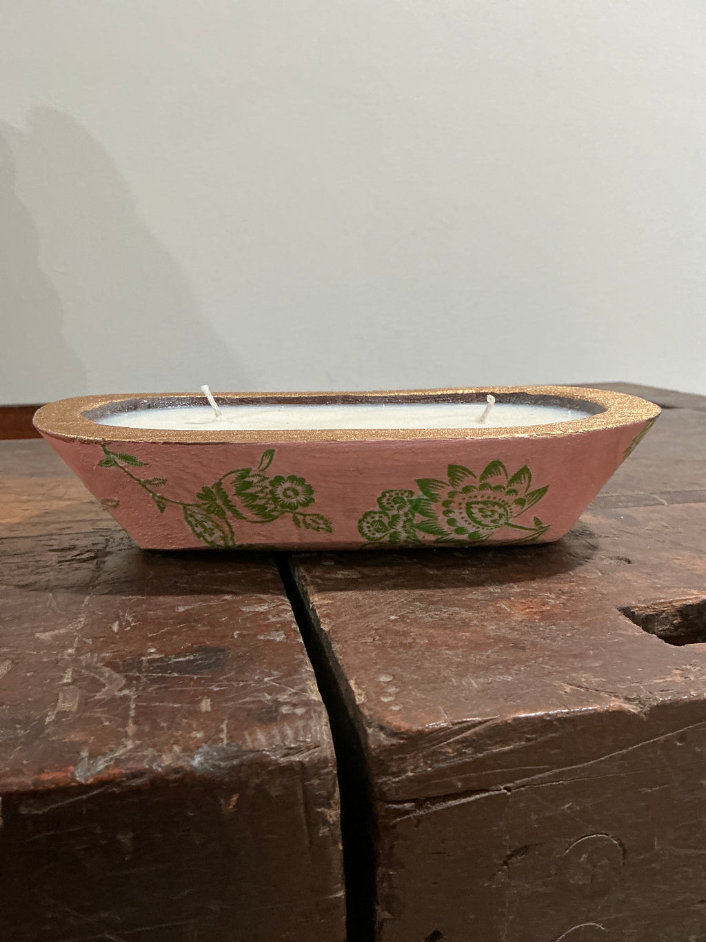 Soy Dough-Bowl Candle Pink-Lemon Verbena, Bergamot