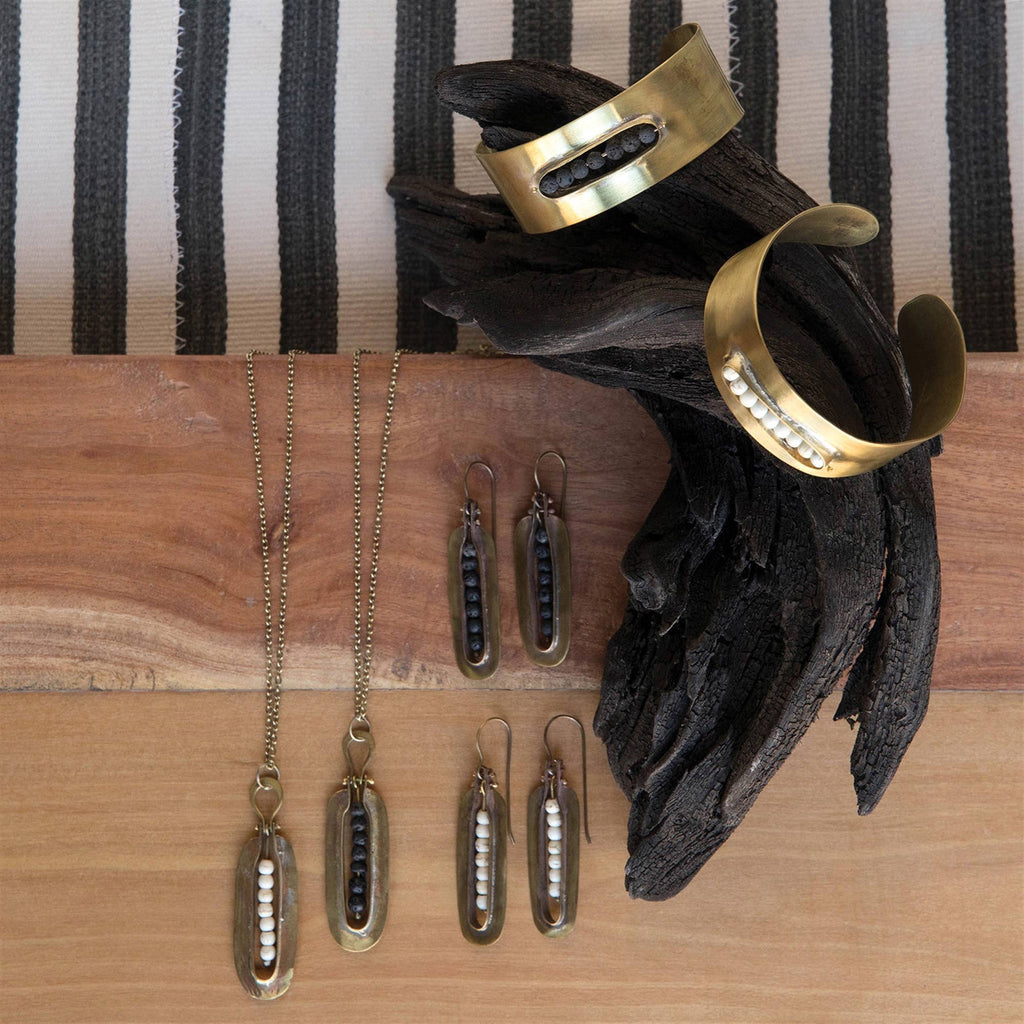 HomArt - Kona Brass Necklace - Lava Stones