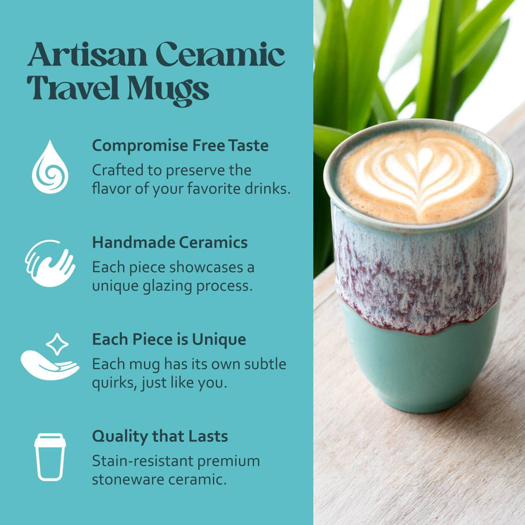 Nova Ceramics Travel Mugs - Nebula Ceramic Travel Mug – 12oz - Perfect for Gift Shop