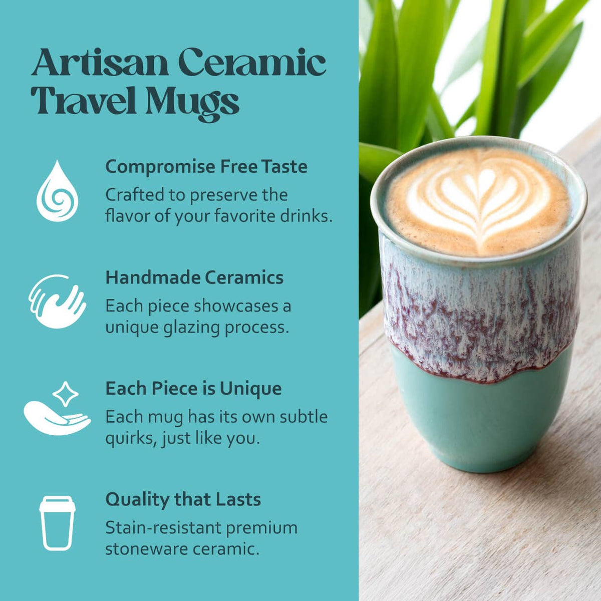 Nova Ceramics Travel Mugs - Nebula Ceramic Travel Mug – 12oz - Perfect for Gift Shop