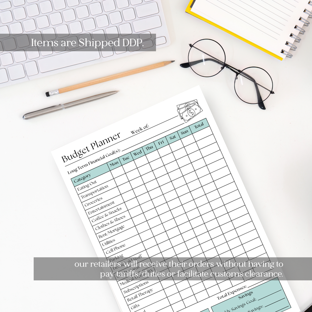 Weekly Budget Tracker: 50-Page Notepad