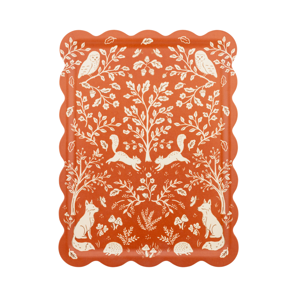 My Mind’s Eye - WDT1320 - Acorn Grove Scalloped Rectangle Bamboo Tray