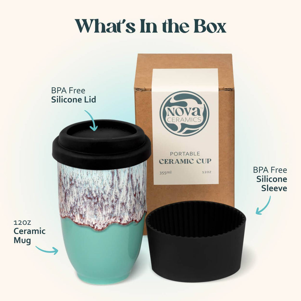 Nova Ceramics Travel Mugs - Nebula Ceramic Travel Mug – 12oz - Perfect for Gift Shop