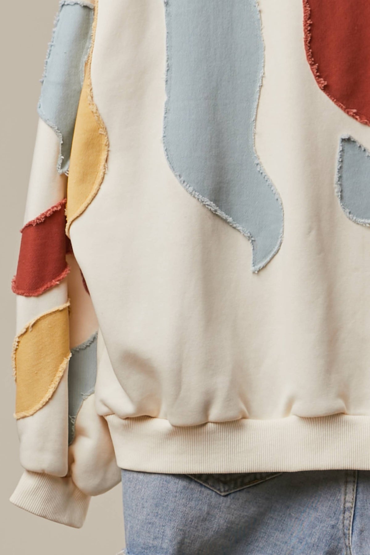 Mello. - Abstract Patch Hoodie with Kangaroo Pocket