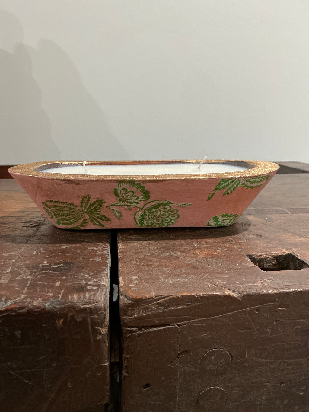 Soy Dough-Bowl Candle Pink-Lemon Verbena, Bergamot