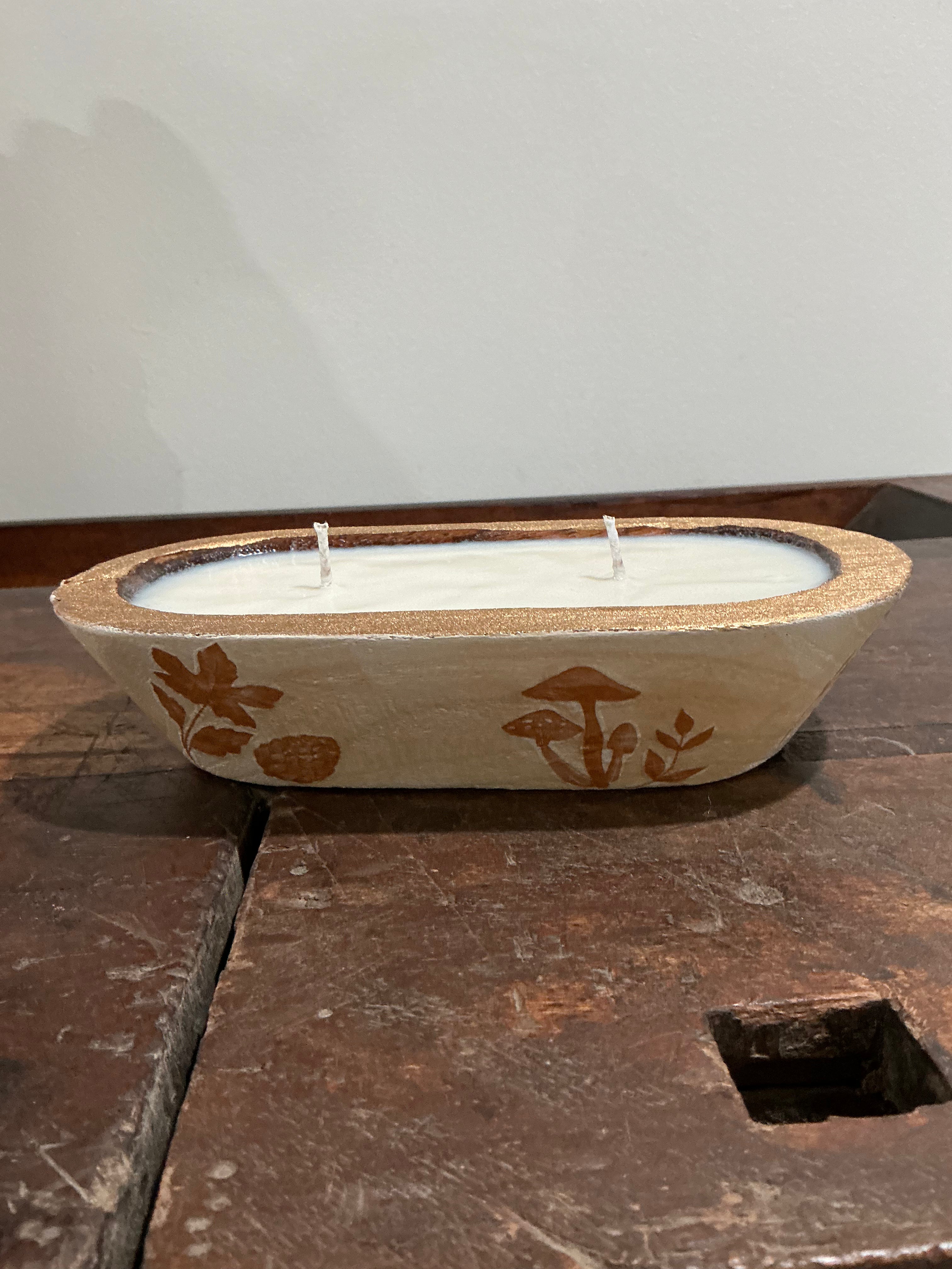 Fall Soy Dough-Bowl Candle- Gingerbread, Orange, Cinnamon.