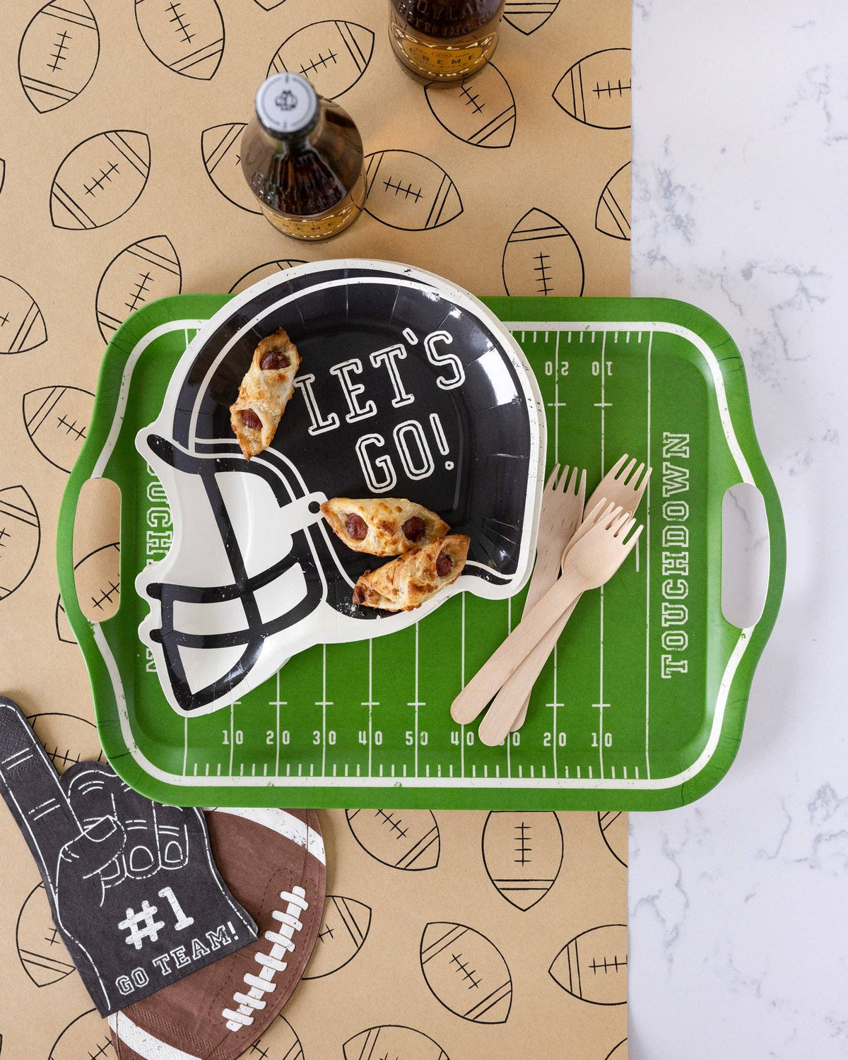 My Mind’s Eye - FTB930 -  Football Field Bamboo Reusable Tray