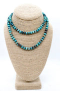 Hand-Knotted Long Faceted Jasper Beaded Necklace - NL-SSJP