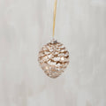 Primitives by Kathy - Glass Snowy Pinecone Christmas Ornament