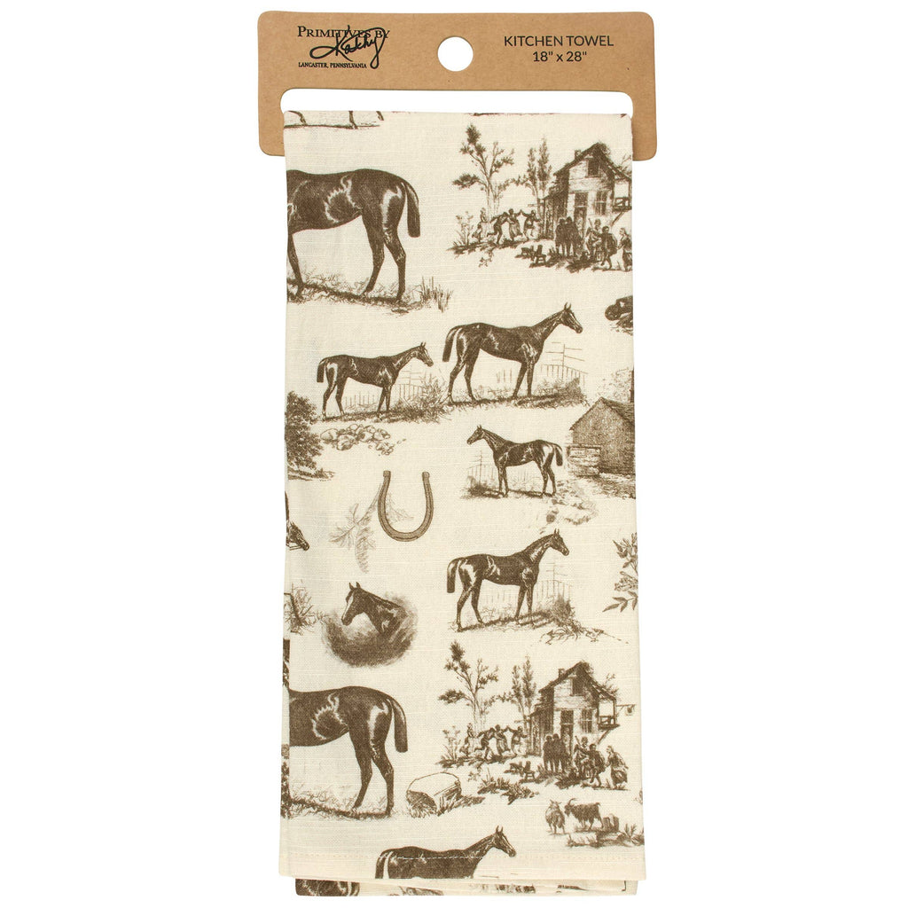 Primitives by Kathy - Horse Toile Kitchen Towel