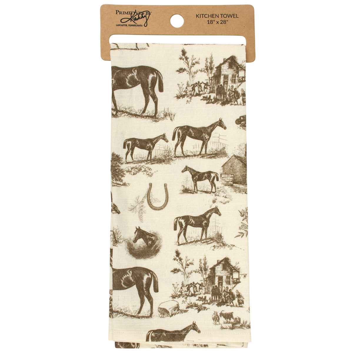 Primitives by Kathy - Horse Toile Kitchen Towel