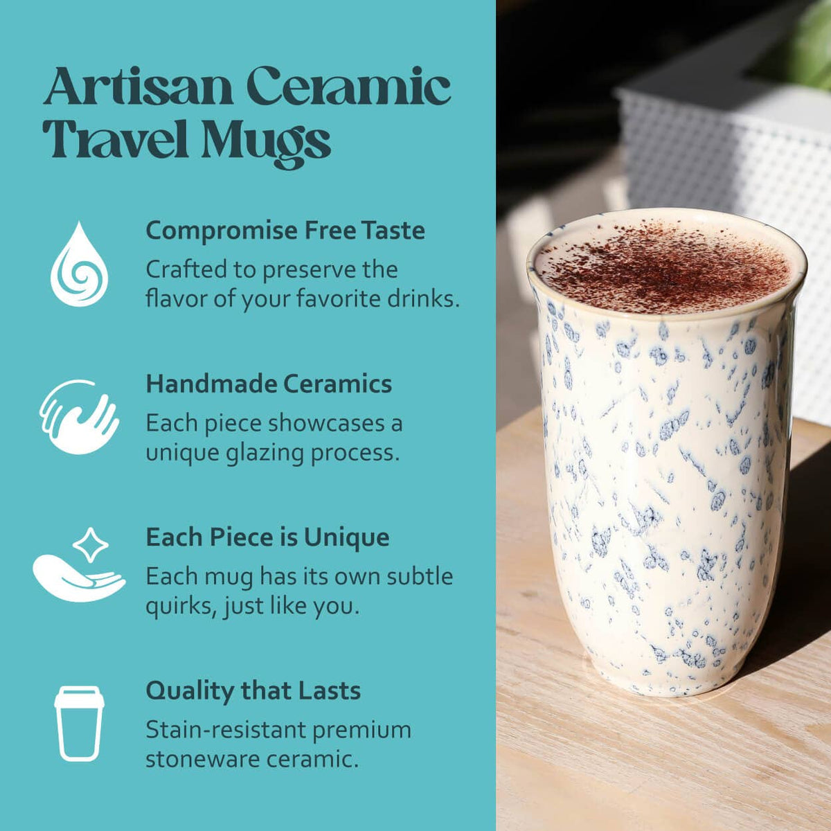 Nova Ceramics Travel Mugs - Orchid Ceramic Travel Mug – 16oz, Halloween or Holidays