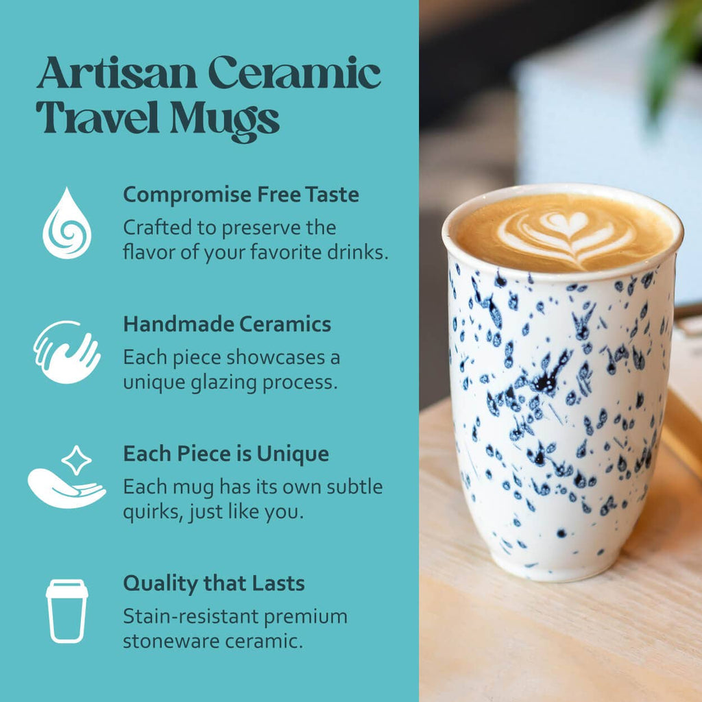Nova Ceramics Travel Mugs - Orchid Ceramic Travel Mug – Gift Shop Favorites