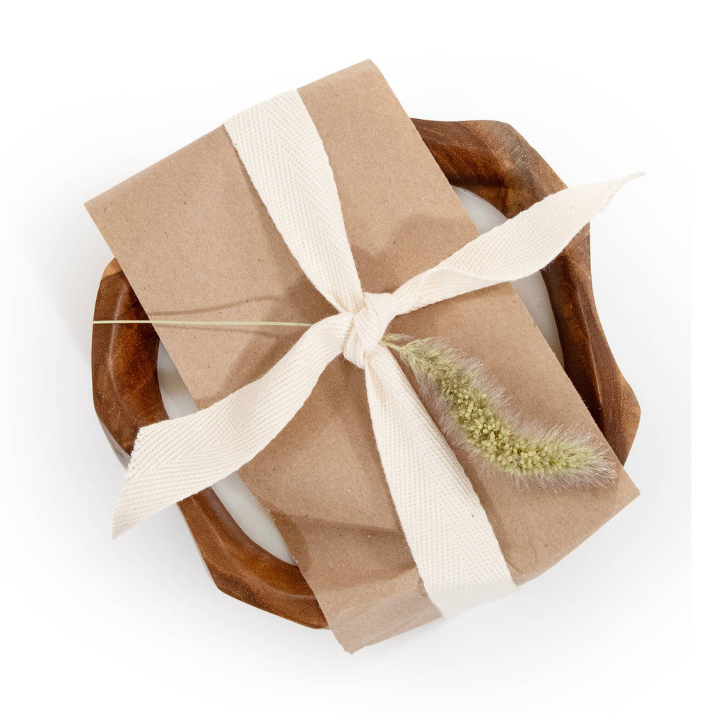 Petite Teak Organic Bowl Candle