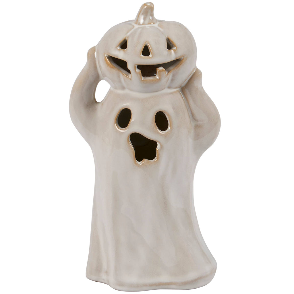 Primitives by Kathy - Lighted Pumpkin Ghost Figurine